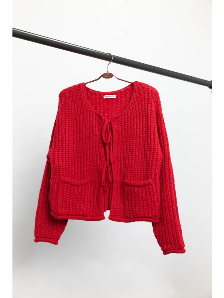 Newbury Kustom - Wholesale Cardigan - Women's - 11316-Tie-Front Knit Cardigan2