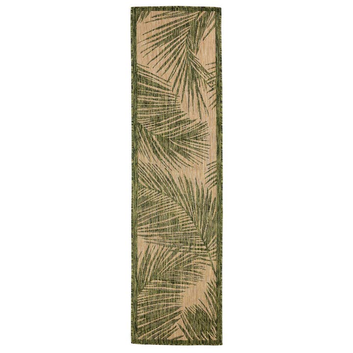 Green Carmel Fronds Indoor/Outdoor Rug for wholesale on Faire