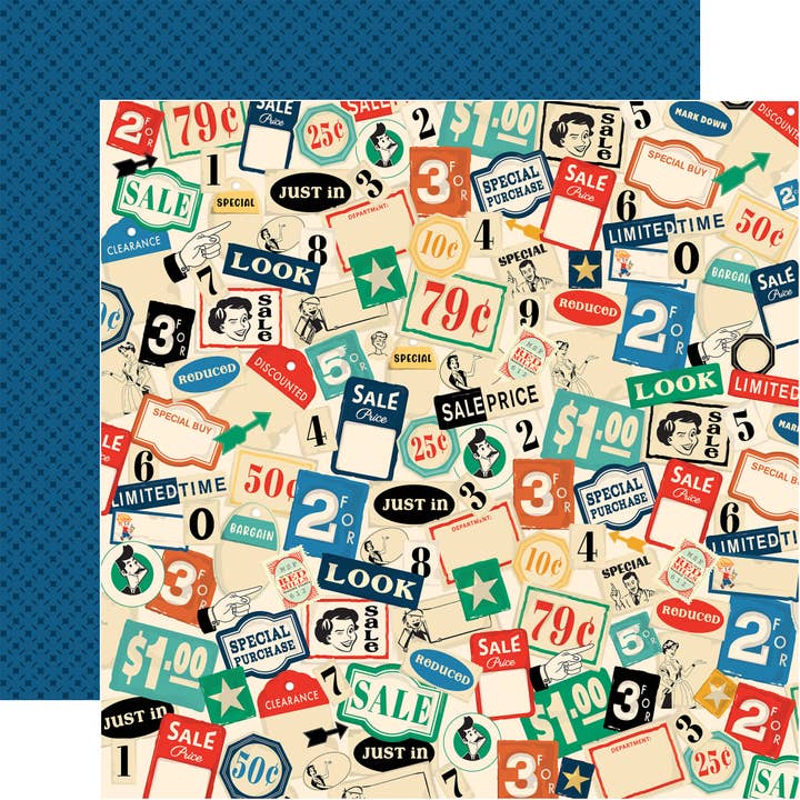 Mercantile: Mercantile Anzeigenausschnitte 12x12 Musterpapier für den Großhandel von Echo Park Paper Co.