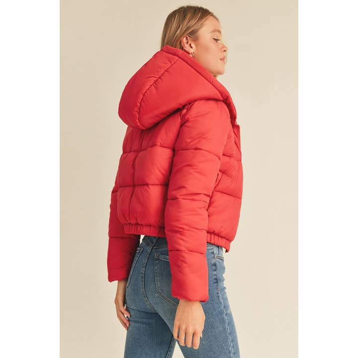 Paperdoll – wholesale Jacket – Women's – NYLON LONG SLEEVE CROPPED ZIP-UP PUFFER JACKET 3