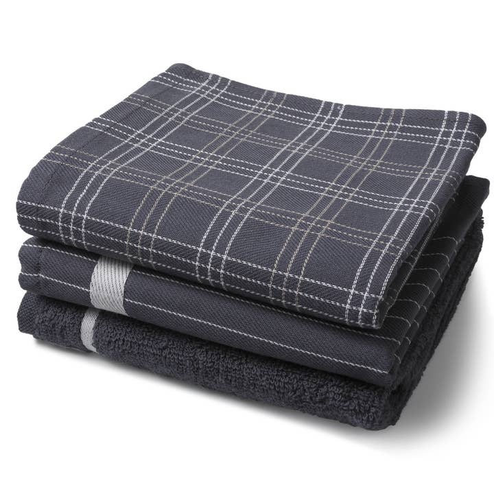 Twente Damast 3Pack Kök Textil Mix & Match - Antracit för wholesale av Twentse Damast
