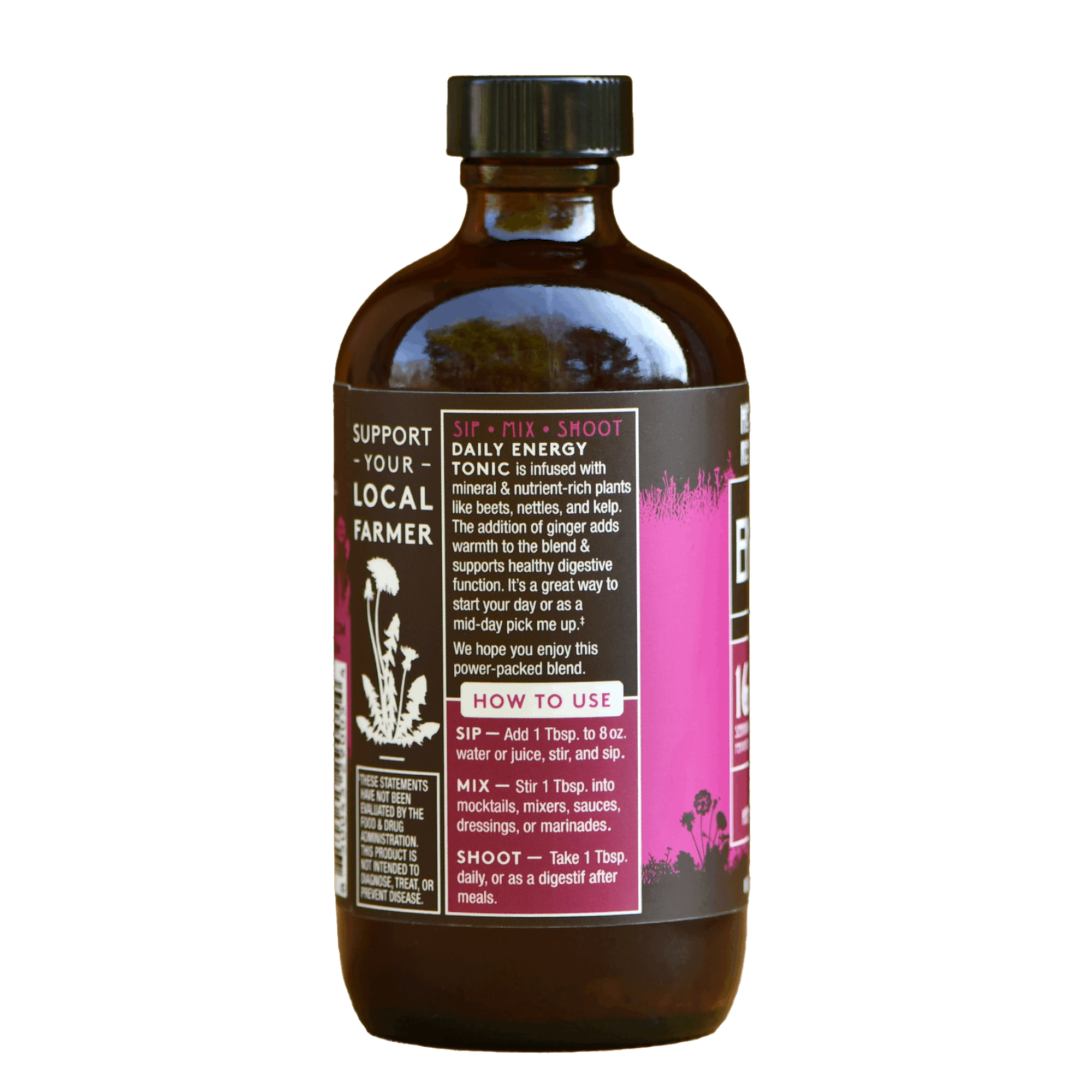 Herbal Revolution Farm + Apothecary - Wholesale Wellness Juice/Tonic - Energy Tonic: Raw ACV w/Mother, Beets, Daily Energy Support 1