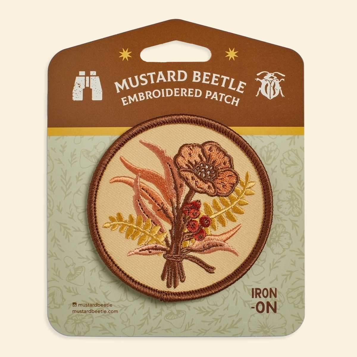 Mustard Beetle - Wholesale Patch - Floral Embroidered Patch, Iron on Patch1