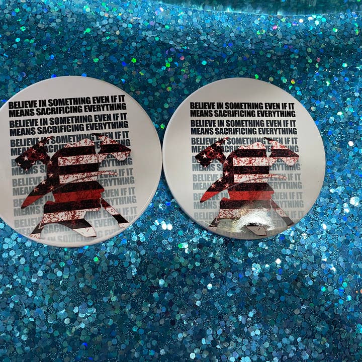 set of 2 ceramic firefighter coasters for wholesale by Glitz-z