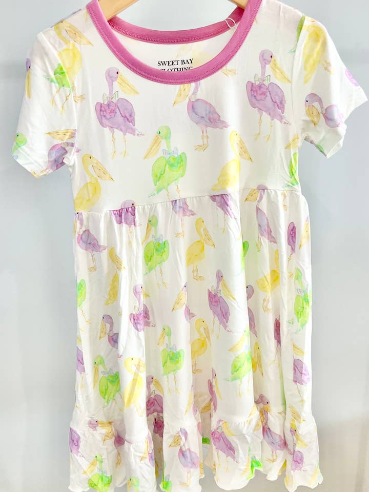 Mardi Gras Pelikane Twirlkleid für den Großhandel von Sweet Bay Clothing