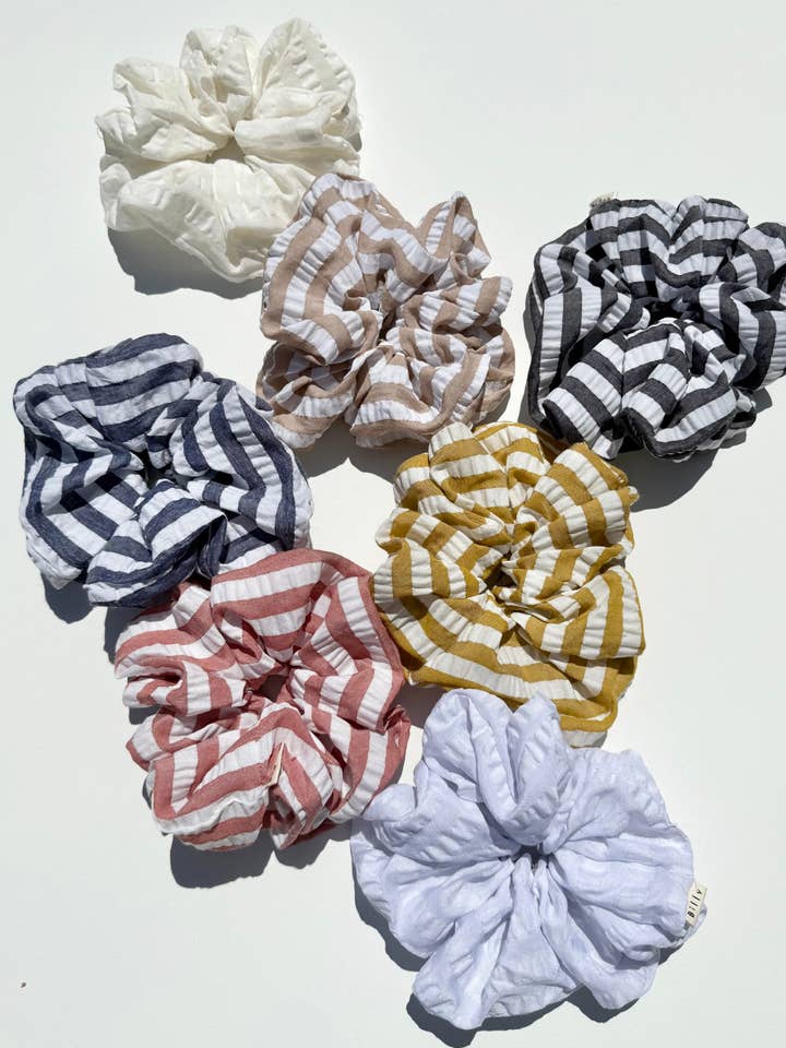 STREEP BUBBLE SCRUNCHIES - neutraal voor wholesale door Billy Bamboo
