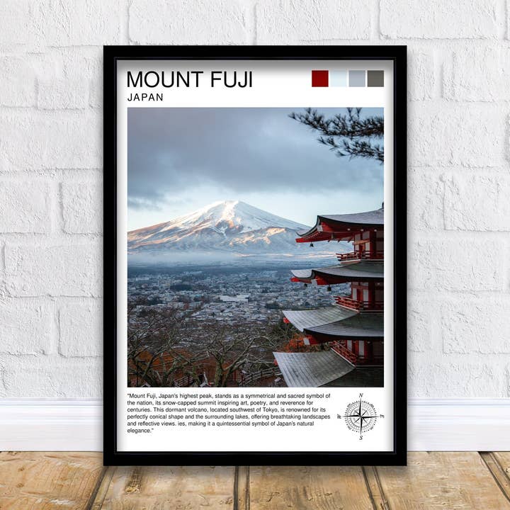 Mount Fuji Travel Poster Japan for wholesale by InkNPrintz