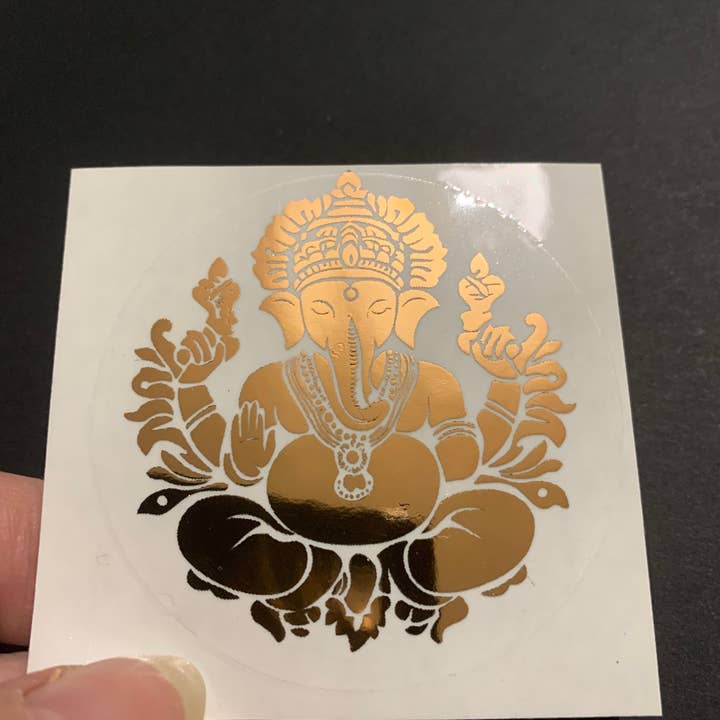 Spirit of Lemuria – wholesale Sticker – Ganesh 1 Foiled Sacred Geometry Sticker4