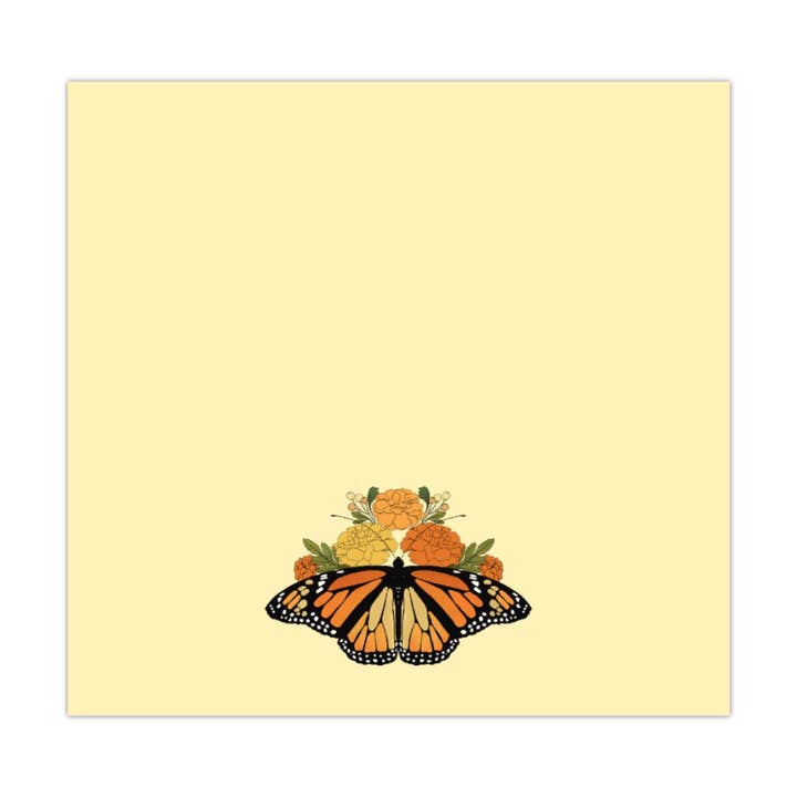 Monarch Butterfly Sticky Notes - Stationery, Notepad 3x3 in for wholesale by Luna Lupe Studio