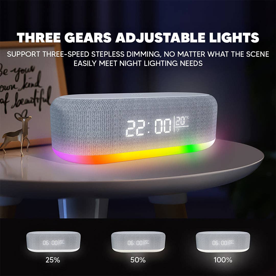 Mtistanbul LTD – wholesale Speakers – Bluetooth Speaker with 15W Wireless Charging – LED Clock, Alarm, RGB Night Light2