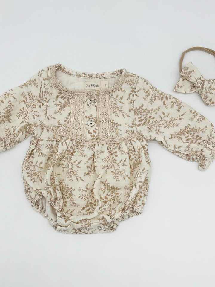Elodie Long Sleeve Romper Set for wholesale by OLIVE & CRADLE