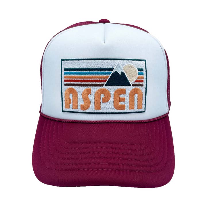 Hey Mountains - Wholesale Trucker Hat - Unisex - Aspen, Colorado Hat - Retro MTN Aspen Trucker Hat