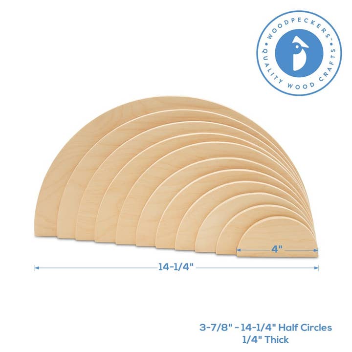 Woodpeckers Crafts - Wholesale Cutouts - Wooden Rainbow Semicircle Building Set, Set of 117