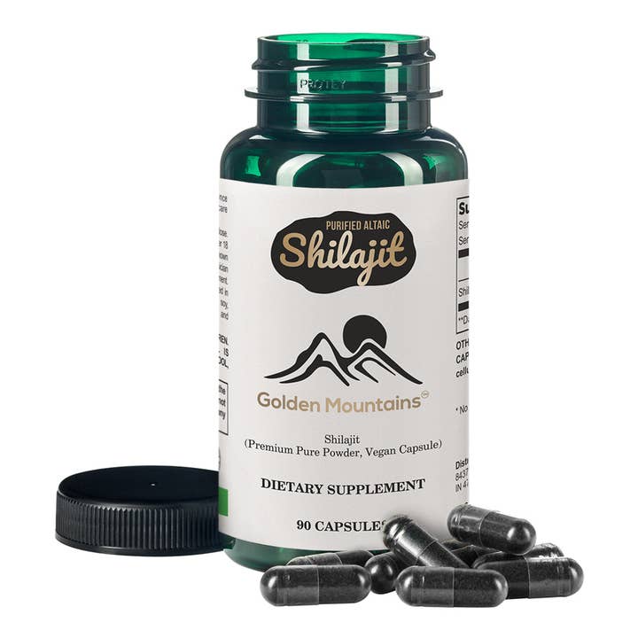 SiberianGreen - Wholesale Healing Salve/Balm/Cream - Golden Mountains Shilajit Vegan Capsule 500mg Pure Altai 90 Count Premium Trace Minerals