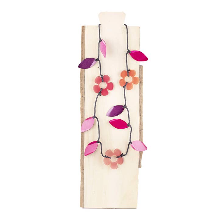 NOA ECCO - Vendita all'ingrosso Girocollo/collier - Collare regolabile con foglie di metallo e fiori di resina.3