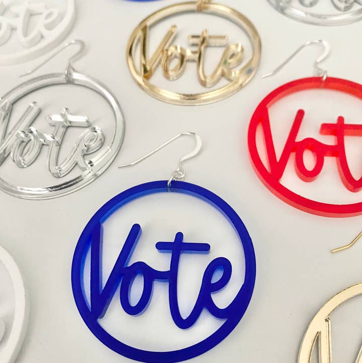zoo&roo - Wholesale Dangle Earrings - VOTE Acrylic Earrings | Handmade Patriotic Jewelry12