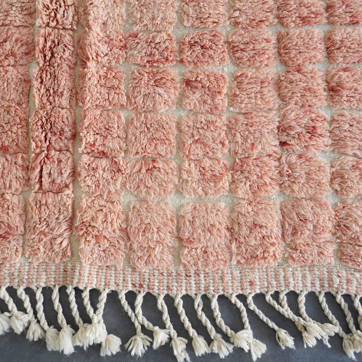 Moroccan Woven Treasures - Wholesale Area Rug - Peach Moroccan Rug, Shag rug, Berber rug, 9x12 area Rug