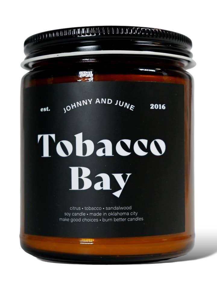 Vela de Soja 8oz Gobacco Bay por atacado de Johnny and June