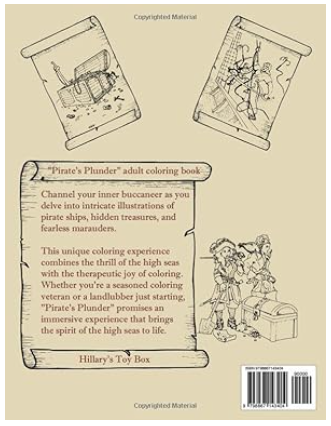 Hillary's Toy Box LLC - Wholesale Coloring & Activity Book - Adult - Pirate's Plunder Coloring Book Vol 11
