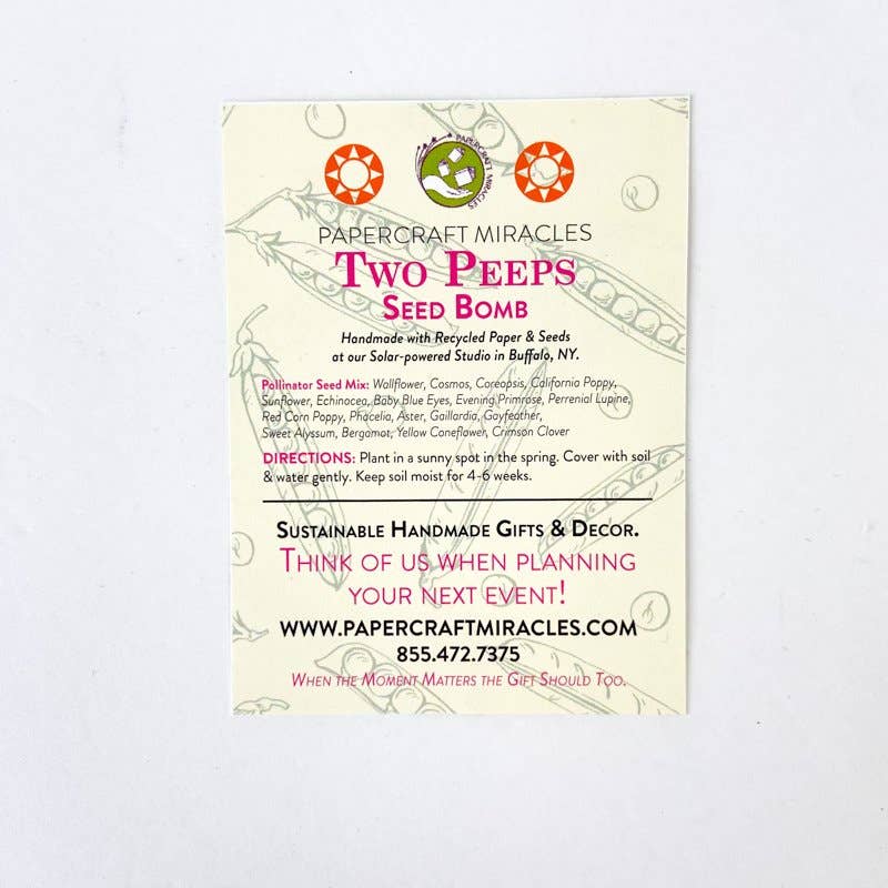 Papercraft Miracles LLC - Wholesale Plant Seeds - Two Peeps In A Pod Seed Bomb1