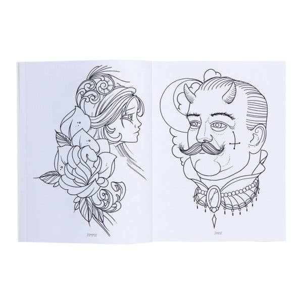 SCB - Wholesale Coloring Book - Adult - Tattoo Activity Book