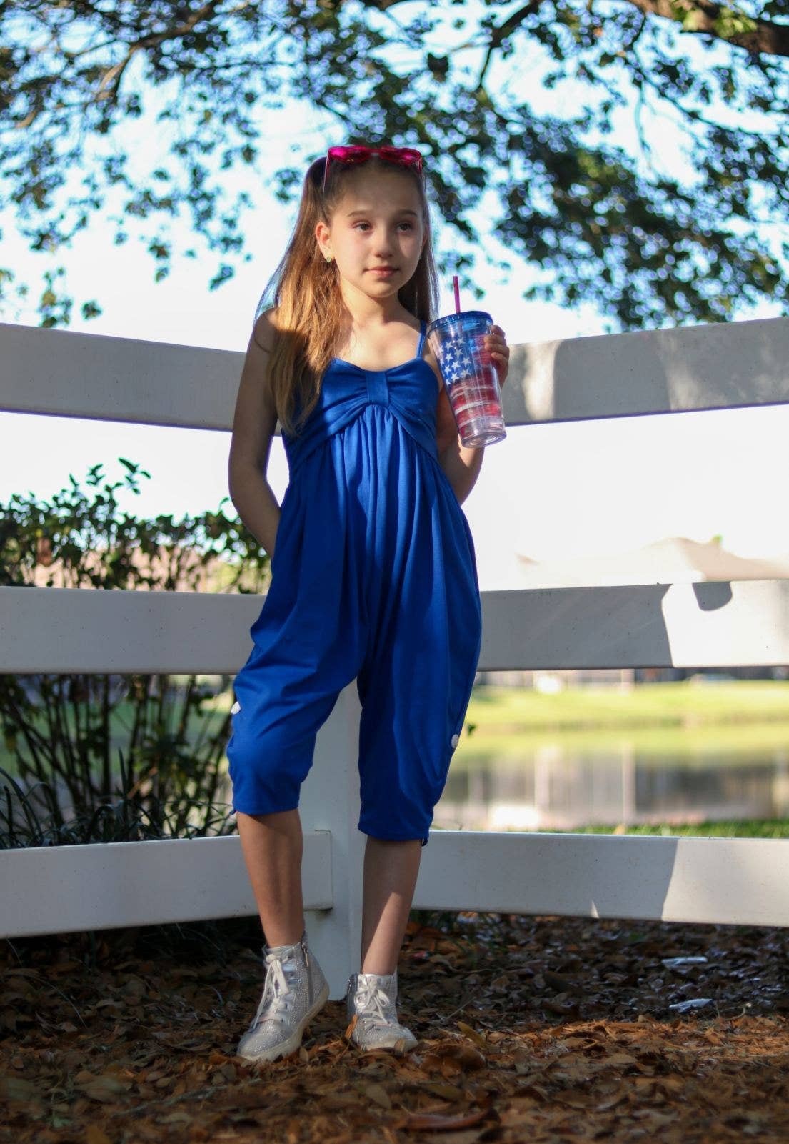 SISSYMINI - Wholesale Jumpsuit - Kids - Button-Hem Ankle Jumper For Girls & Toddler 747-2154