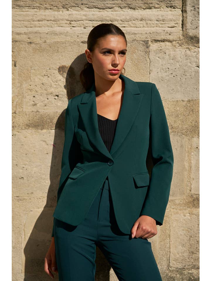 Attentif Paris - Vendita all'ingrosso Giacca elegante - Donna - Giacca aderente con bottone singolo, semplice - Collezione Timeless70