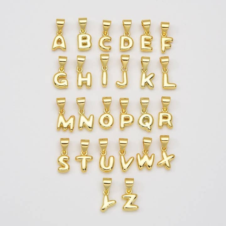 Gold Filled Balloon Alphabet Initial Letter Pendant, CP2055 for wholesale by findings4uGem
