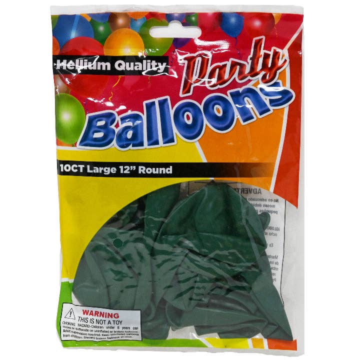 GreatBuy.com - Wholesale Balloon - 10ct HELIUM QUALITY HUNTER GREEN PARTY BALLOONS C/P 48