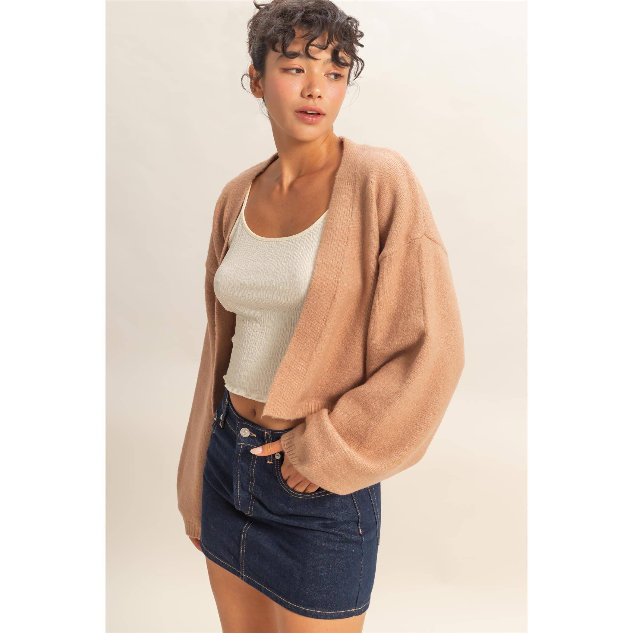 Double Zero - Vendita all'ingrosso Cardigan - Donna - Maglione cardigan aperto sul davanti3