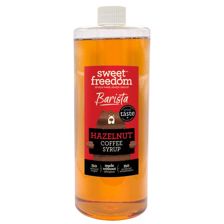 Barista Hazelnut Syrup – 1 L | Nut-Free, Vegan for wholesale by Sweet Freedom