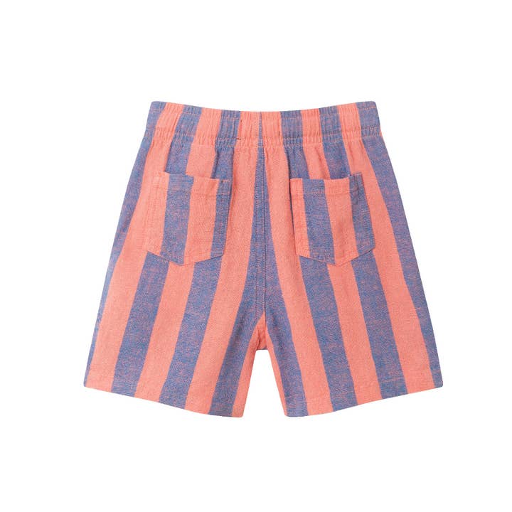 Kids (2-8) 2-Piece Striped Buttondown Set | Coral & Blue for wholesale on Faire9