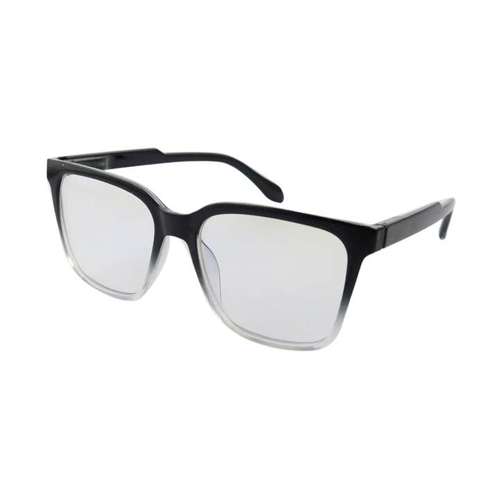 Lunettes Urban Fade Square Blue Light – Dégradé Noir à Transparent pour la vente par V by Vye Eyewear
