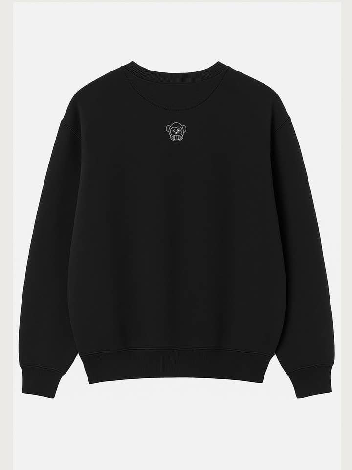 Unisex Oversize Sweatshirt Bendita Locura Embroidered by Loco Monky Black for wholesale on Faire3