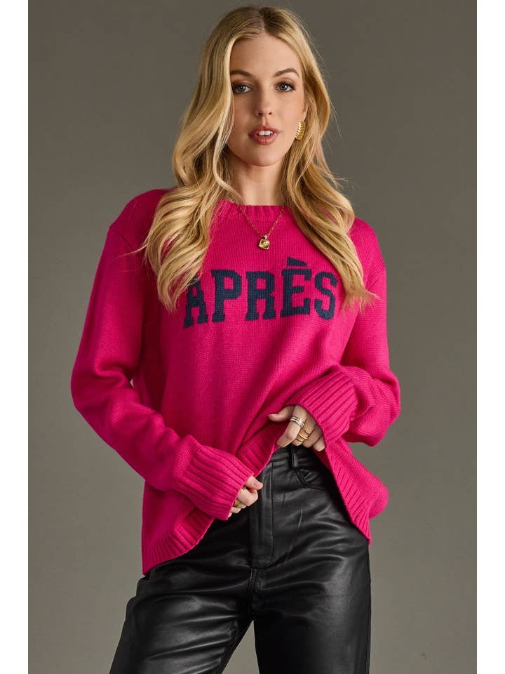 Panache Apparel Co. - Wholesale Knit Sweater - Women's - Bright Pink Apres Sweater3