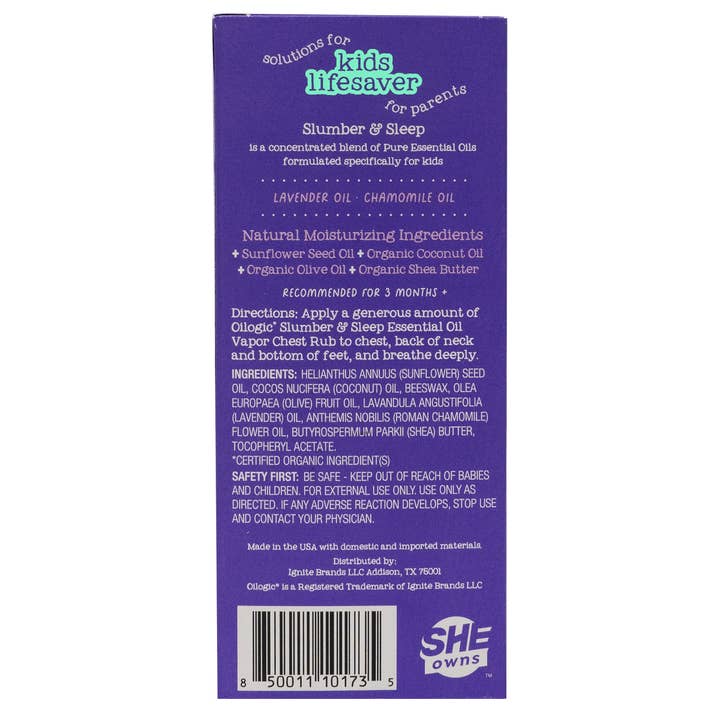 Oilogic Baby & Kid Solutions - Wholesale Chest Rub - Kids Slumber & Sleep Vapor Chest Rub