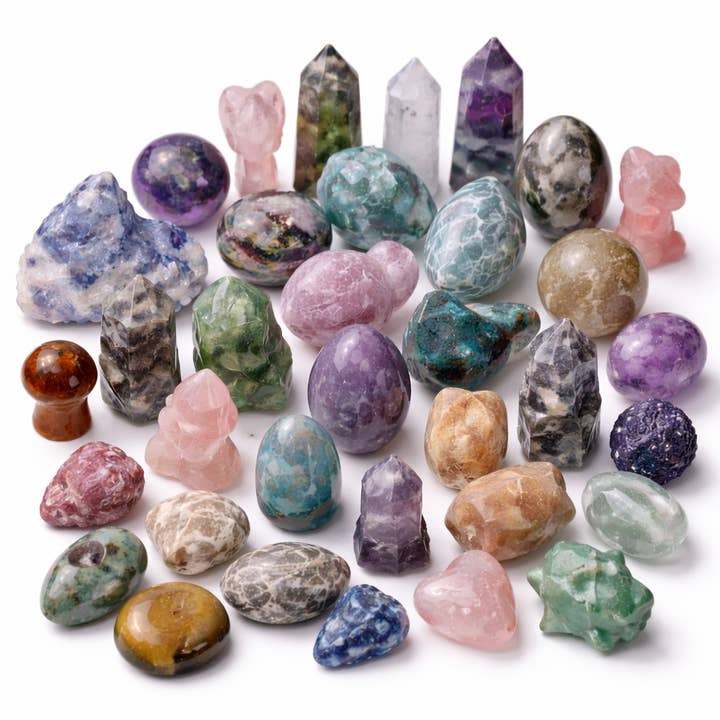 Mixed Small Crystal Assortment – Per LB (Compact Sizes Only) for wholesale by Kreateur Miami
