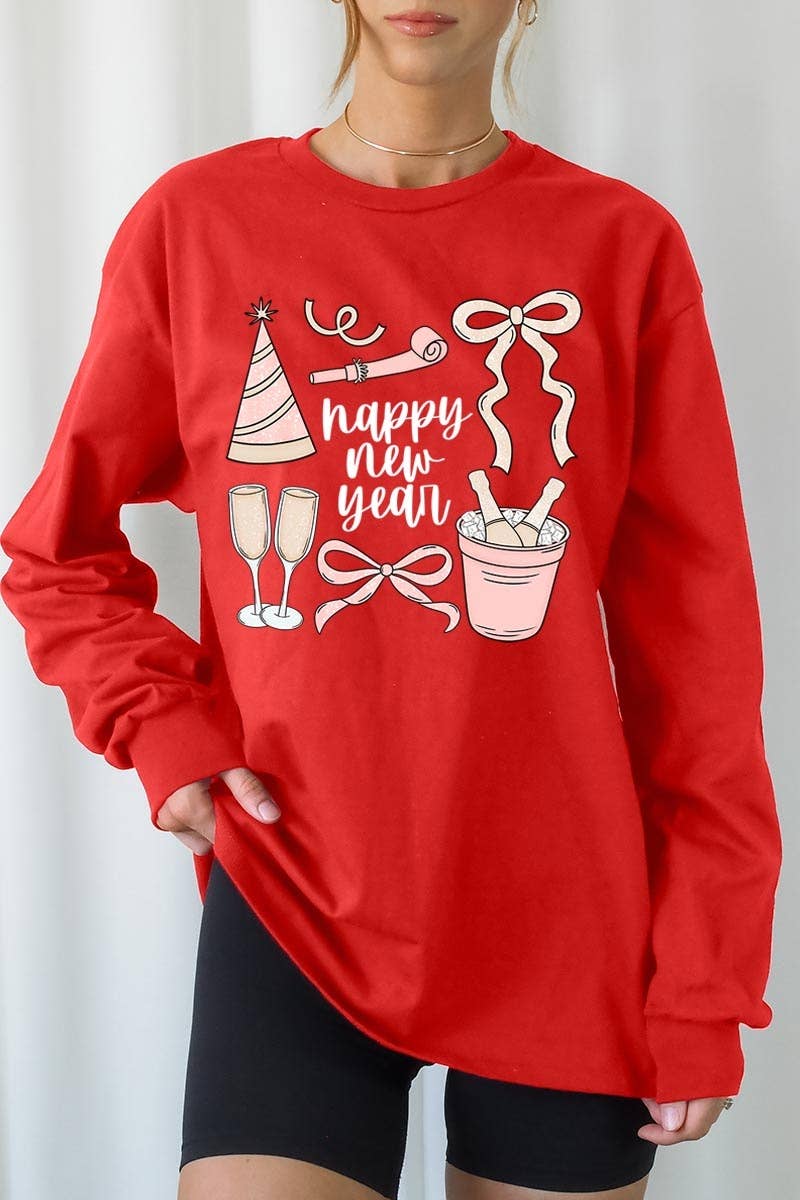 COLORBEAR - Wholesale T-Shirt (Graphic) - Women's - Happy New Year Graphic Long Sleeve Tee12