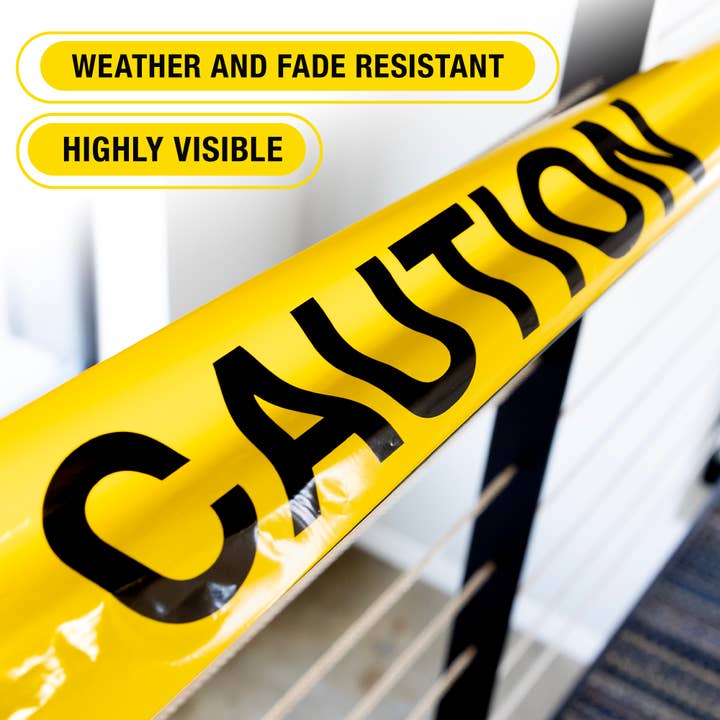 BAZIC Products - Wholesale Tape - 3" X 1000 Feet Yellow "Caution" Barricade Tape