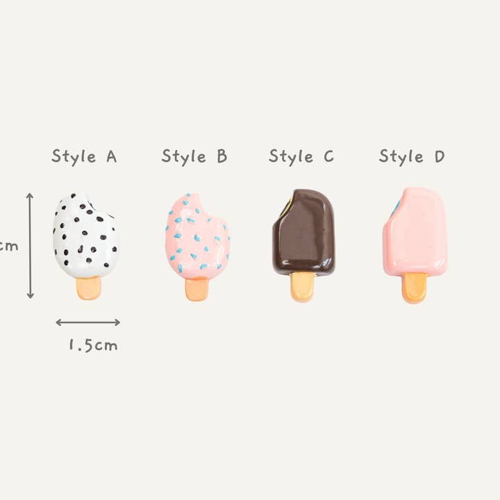 Ice Cream Bars Pin | Popsicle Pin | Chocolate Ice Cream Bar Brooch | Dessert Food Pin | Lapel Pin | Pink Popsicle Pins for wholesale by Mini Story Co