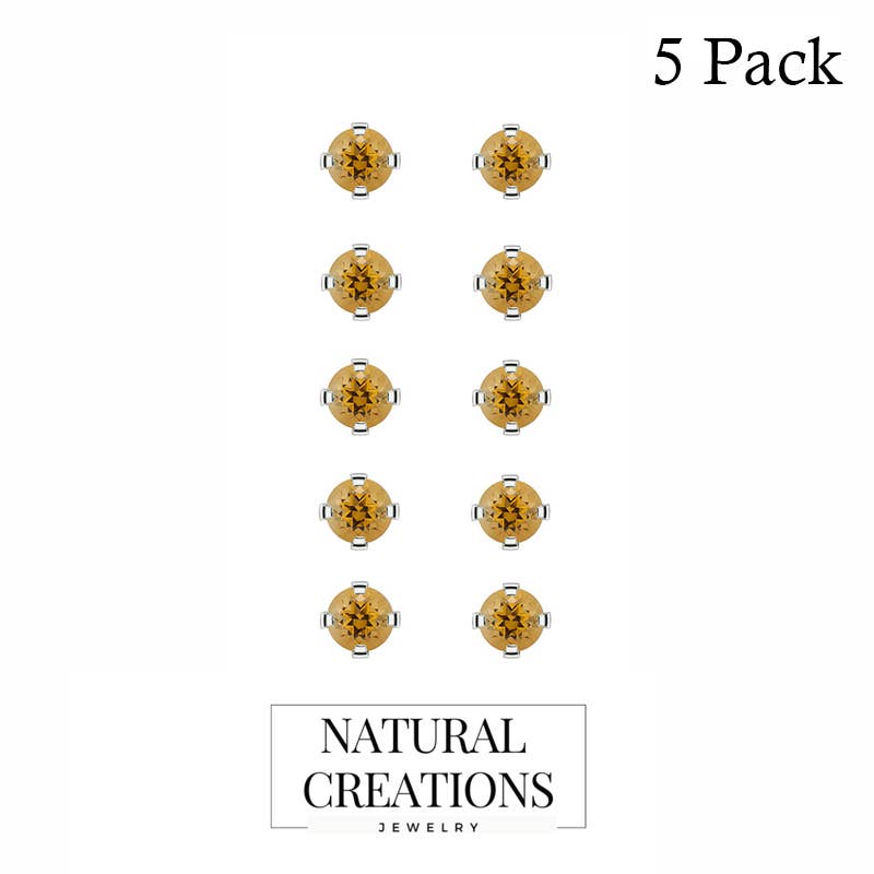 Nature Crafts – wholesale Stud/post earrings – Natural Gemstone Round Stud Earrings for Women in 925 Silver6