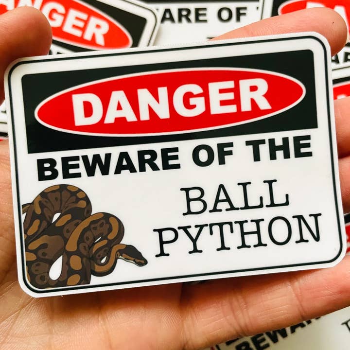 Fare Pas på bolden Python Reptile Sticker Mærkat for engroshandel hos Dirty Brushes