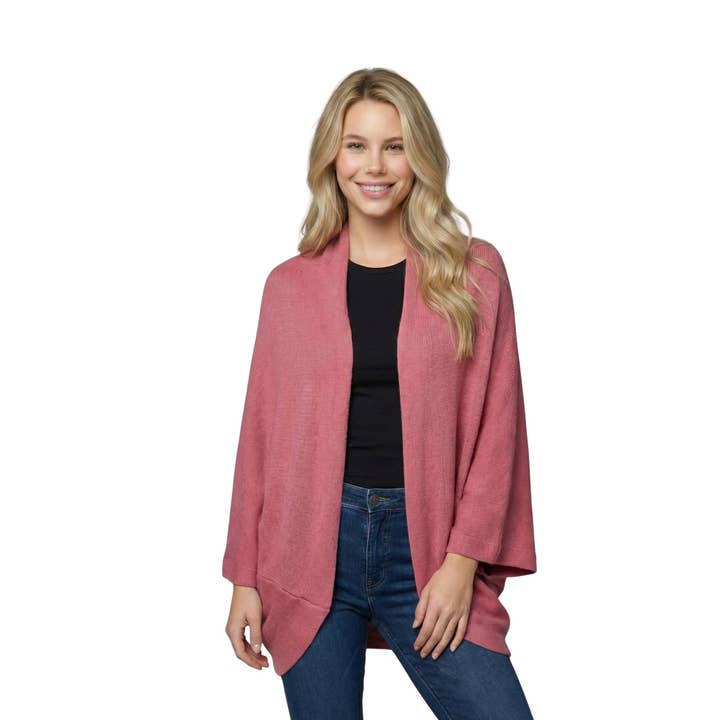THSP1029: Coral Pink: Bat Wing Cardigan Cape for wholesale by Taylor Hill Scarves & Co