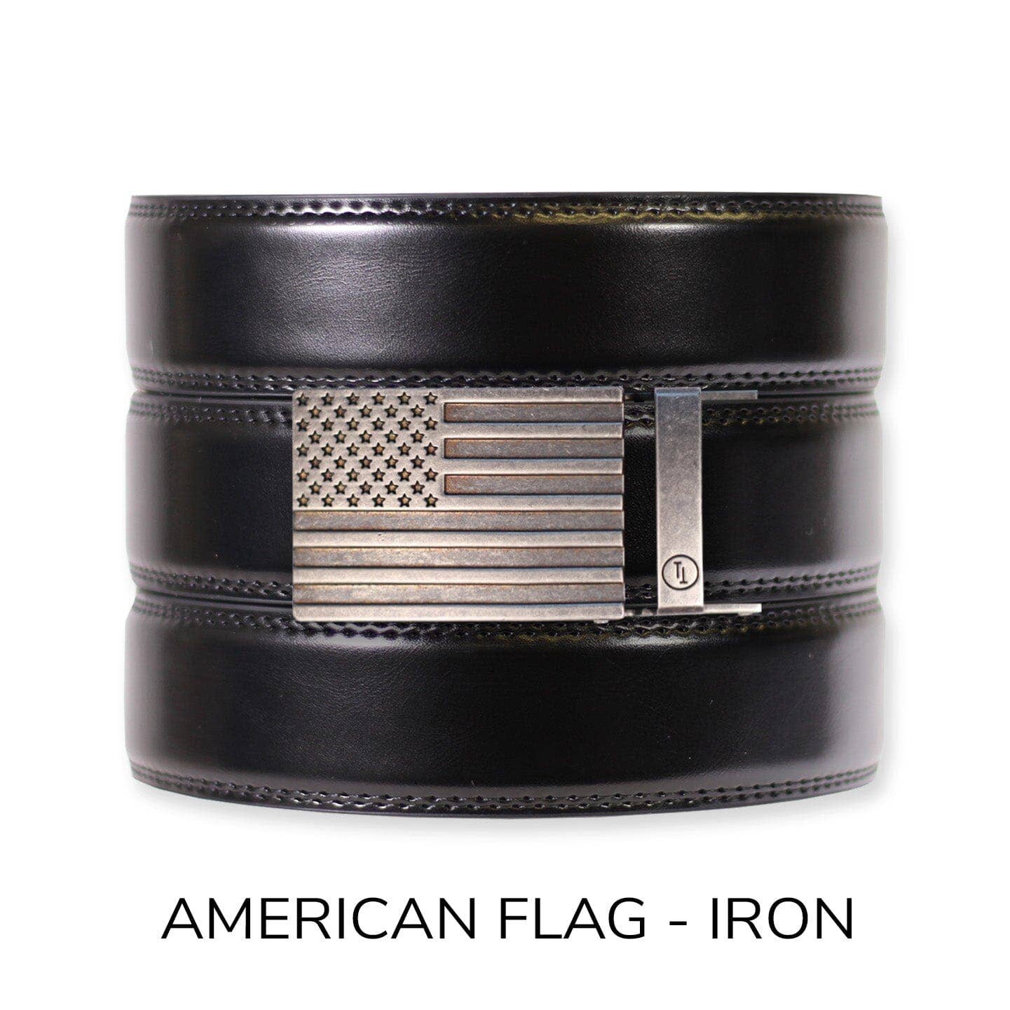 Tough Apparel – Engroshandel Bælte - Herre – Glans Sort Læder Ratchet Bælte & Spænde Sæt16