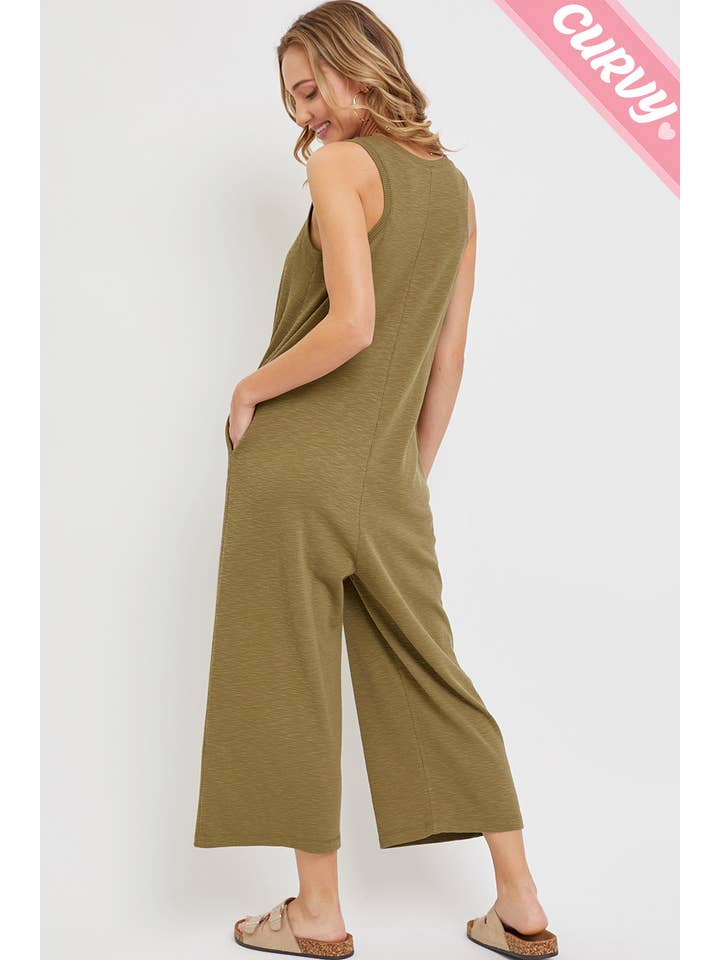 Sweet Lovely by Jen - Wholesale Jumpsuit - Women's - PLUS SIZE DAILY RELAXED BUTTON DOWN JUMPSUIT2