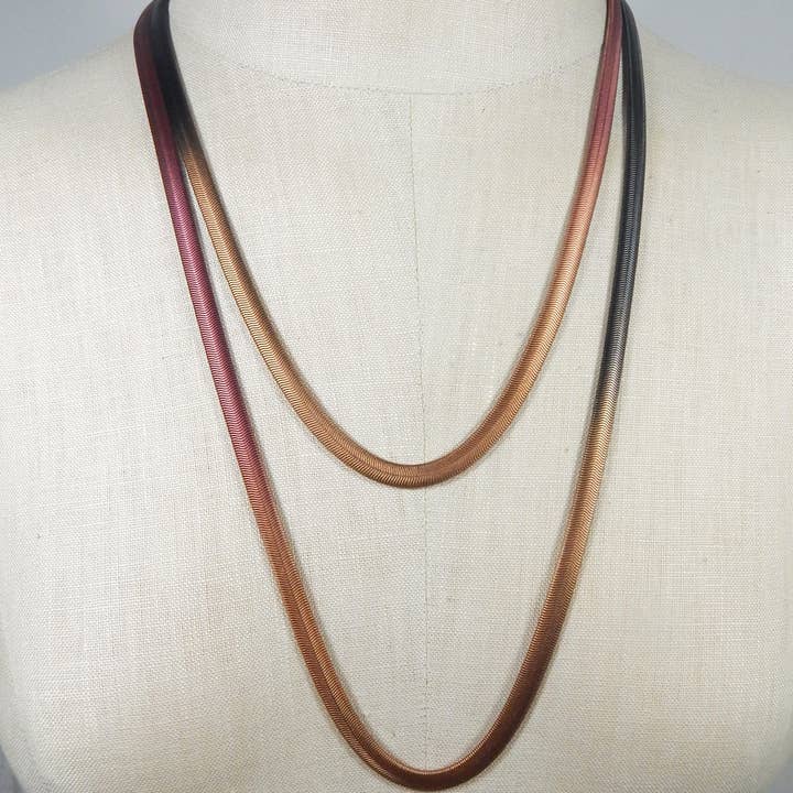 51" Elemental Single Strand Fern Necklace for wholesale by Sarah Cavender Metalworks
