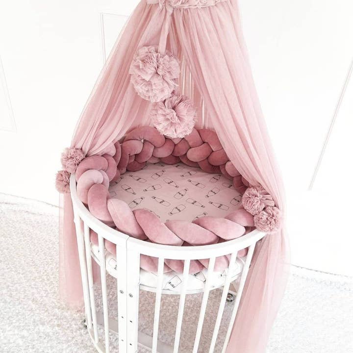 Allbright Kids – wholesale Sänghimmel - Barn och baby – Canopy Bed tulle för barnkammare/Barn hängande tält för sovrum/Princess playhouse/Pom Pom canopy