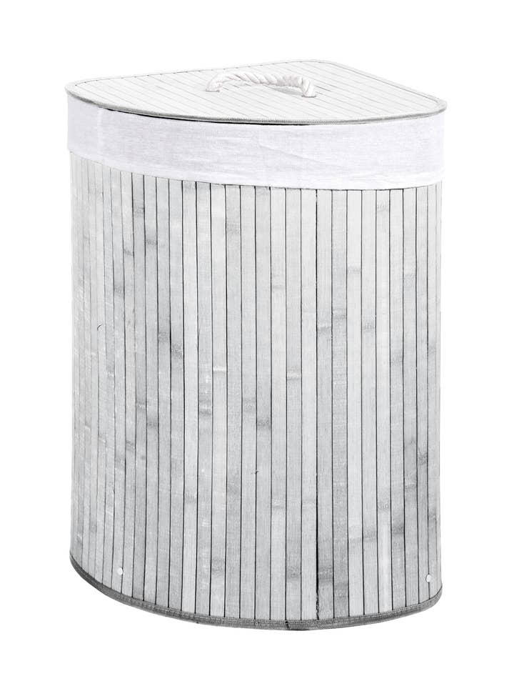 Cesto de roupa suja de bambu de canto BRANCO por atacado de Capra Attilio