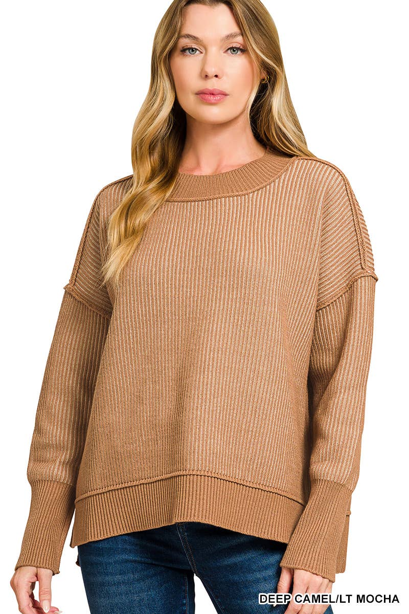 Vanilla Monkey - Wholesale Knit Sweater - Women's - Exposed Seam Two Tone Sweater13
