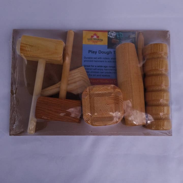 Toy Maker of Lunenburg - Vente Jouet en bois – enfant - Ensemble d'outils en bois avec tapis de pâte à jouer2